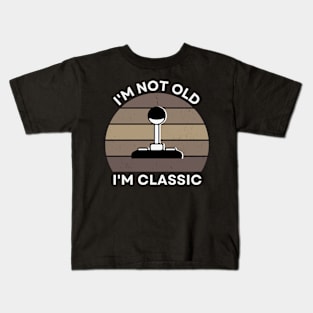 I'm not old, I'm Classic | Joystick | Retro Hardware | Vintage Sunset | Sepia | '80s '90s Video Gaming Kids T-Shirt